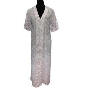 LAKE Floral Print‎ Cotton Maxi Dress XS Pink White Casual Summer